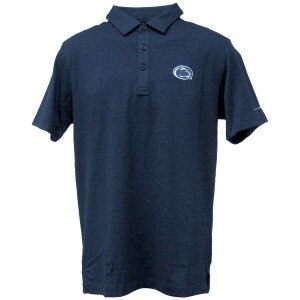 navy TravisMathew polo shirt with Penn State Athletic Logo on left chest